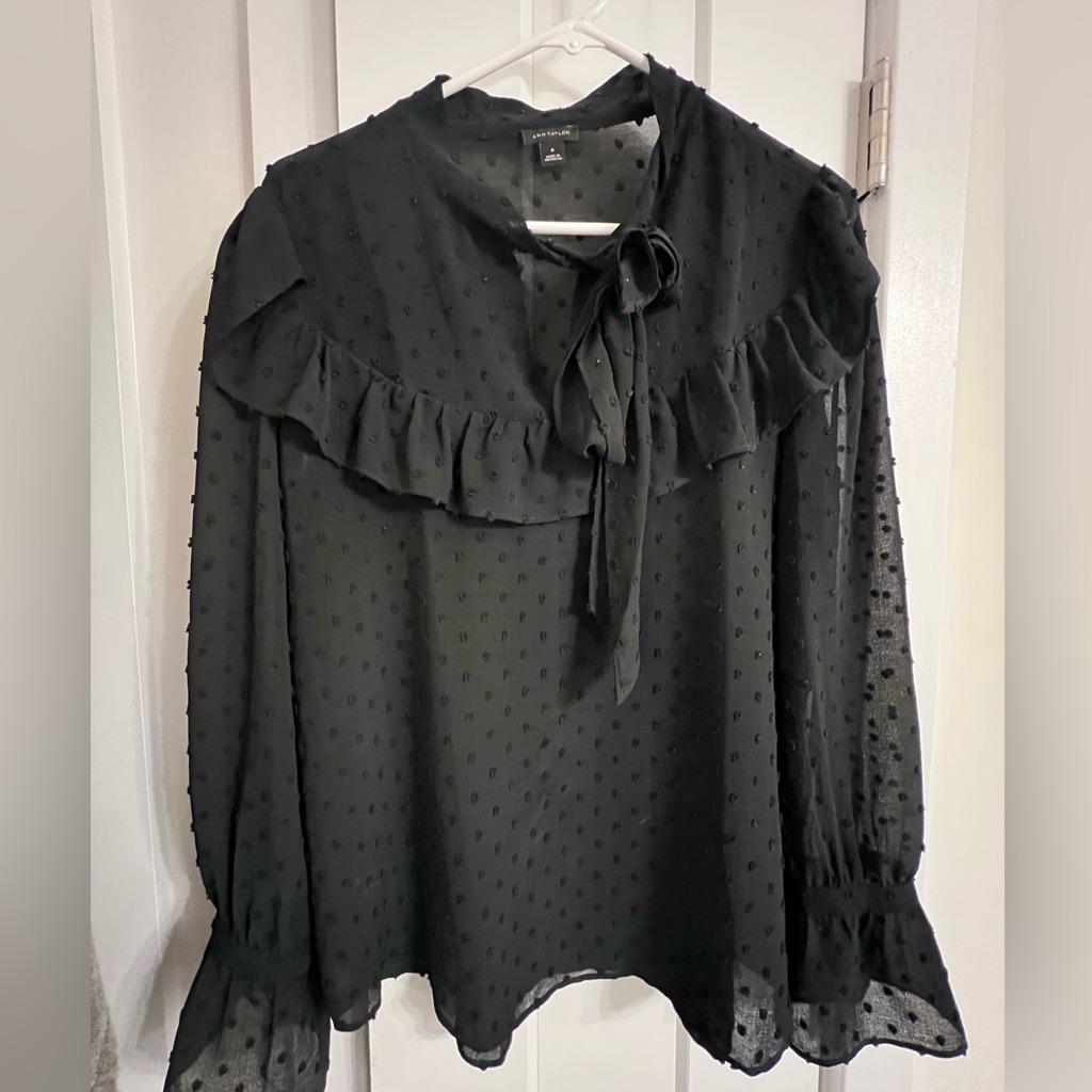 Ann Taylor Clip Dot Long Sleeve